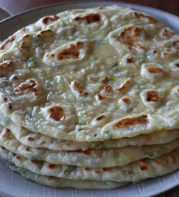 Green Onion Garlic Naan Bread